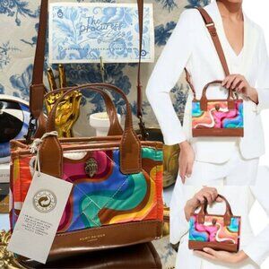 🆕 KURT GEIGER LONDON 🧿 NWT Small Recycled Nylon Multi Crossbody Rainbow Swirl